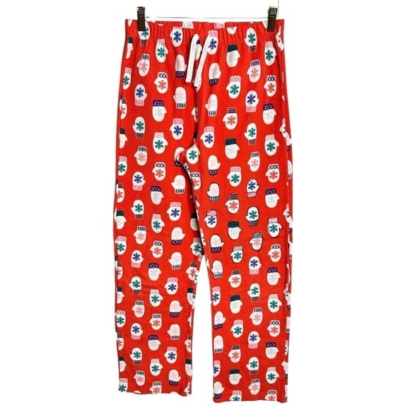 Old Navy Holiday Christmas Mittens Patterned Fleece Lounge Sleep Pants Size 14 - Picture 1 of 5